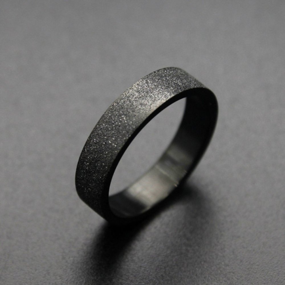 Black Titanium Size 10 Ring Woman's Men's Simple Wedding Band